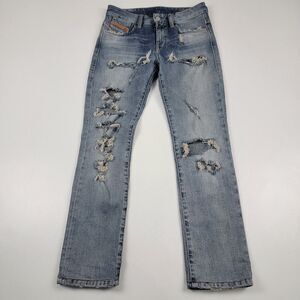 Diesel D-LYLA Women’s Jeans Slim Low Waist 24x27 Fit Distressed Look